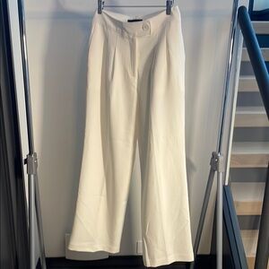 Elie Tahari Chic White Wide-Leg Trousers